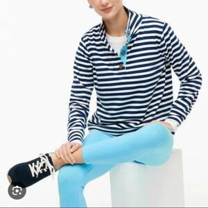 J Crew Factory Striped button-front sweatshirt XS